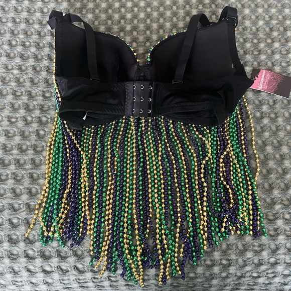 Mardi Gras Beaded Bra Top NWT - Picture 3 of 4
